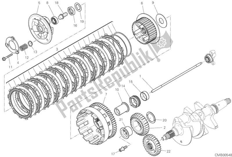All parts for the Clutch of the Ducati Streetfighter V4 S Thailand 1103 2020